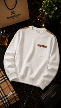 Burberry – Sweat Blanc Poche Check Signature