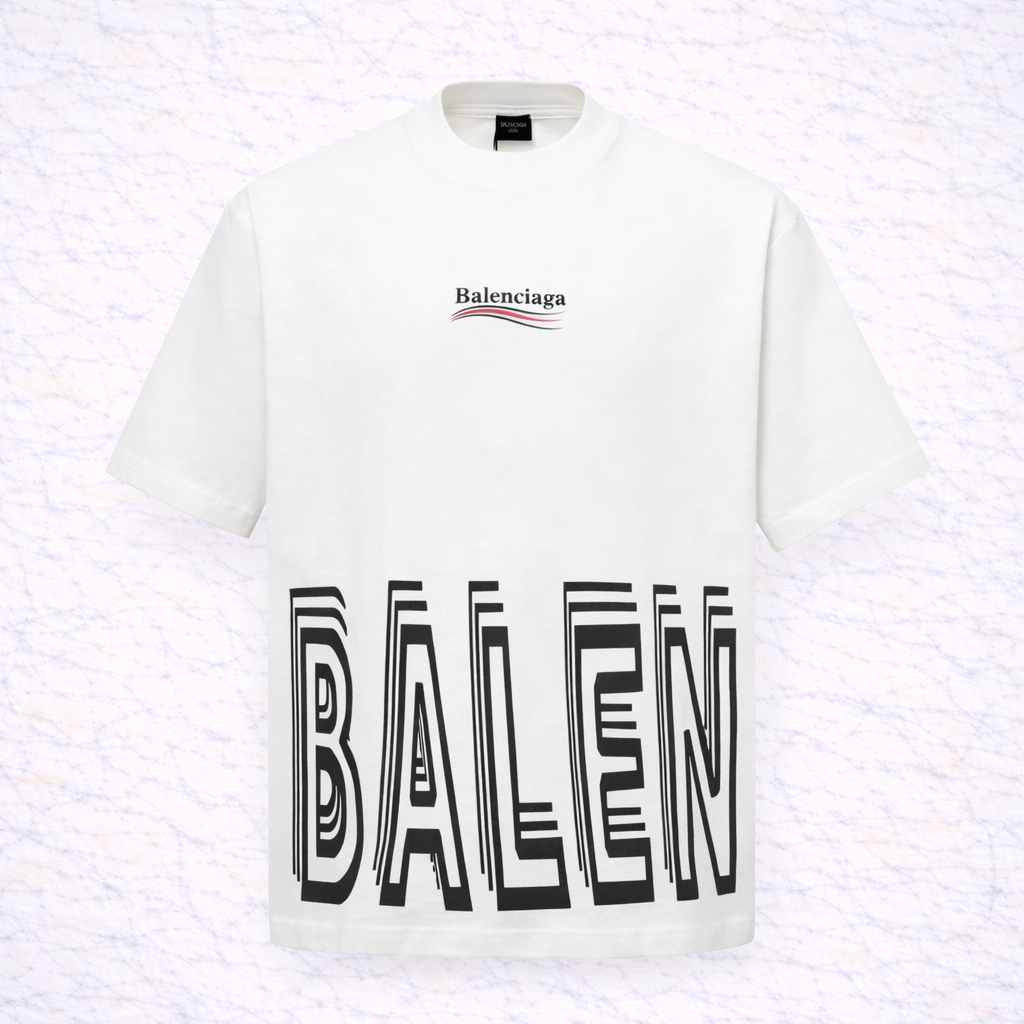 Balenciaga – T-shirt Blanc Print BALEN Oversize