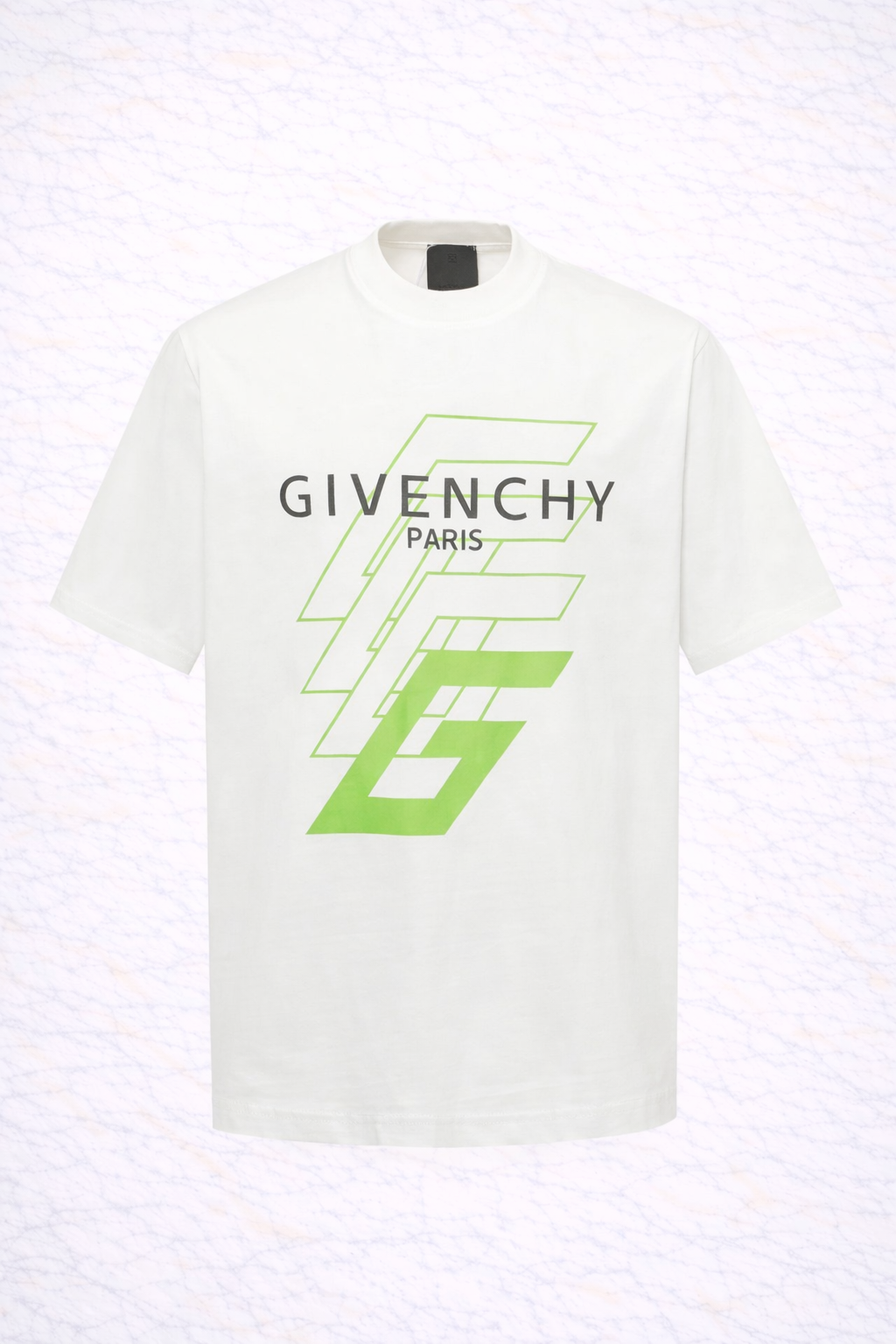 Givenchy – T-shirt Blanc Logo Graphique Vert