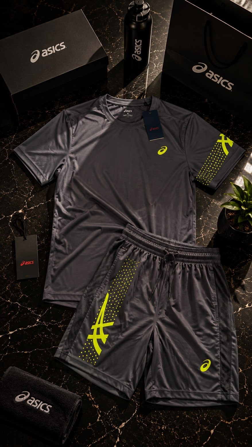Ensemble Asics Anthracite Fluo